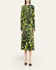 CHRISTOPHER JOHN ROGERS Printed Knotted Waist Midi Dress - 2