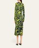 CHRISTOPHER JOHN ROGERS Printed Knotted Waist Midi Dress - 3