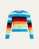 CHRISTOPHER JOHN ROGERS Striped Crop Crewneck Cardigan - 1