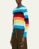CHRISTOPHER JOHN ROGERS Striped Crop Crewneck Cardigan - 2