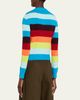 CHRISTOPHER JOHN ROGERS Striped Crop Crewneck Cardigan - 4