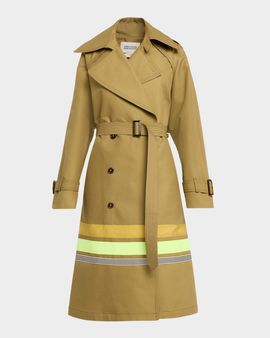 CHRISTOPHER JOHN ROGERS Striped Oversized Trench Coat