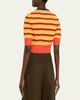 CHRISTOPHER JOHN ROGERS Striped Short-Sleeve Crop Sweater - 3