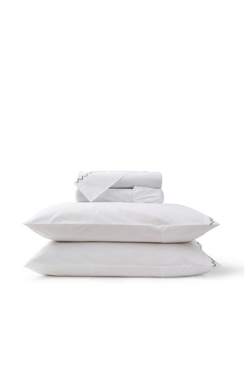 CHRISTY CHRISTY Wave Embroidered Edge Cotton Percale Sheet Set Bundles