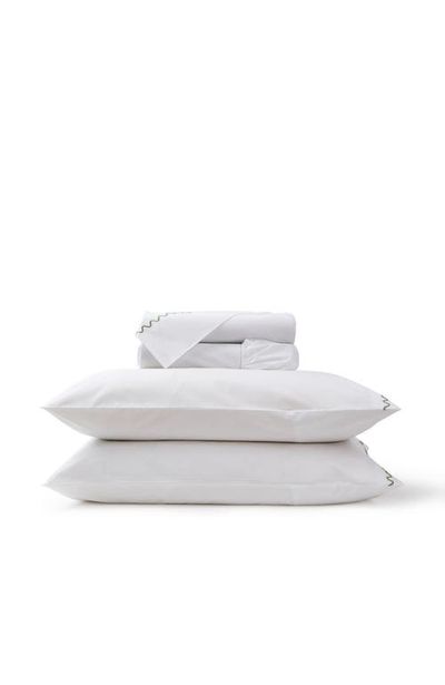 CHRISTY CHRISTY Wave Embroidered Edge Cotton Percale Sheet Set Bundles