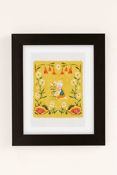 Chrystal Phegley Chrystal Phegley Evie Loves To Garden Art Print in Black Matte Frame at Urban Outfitters