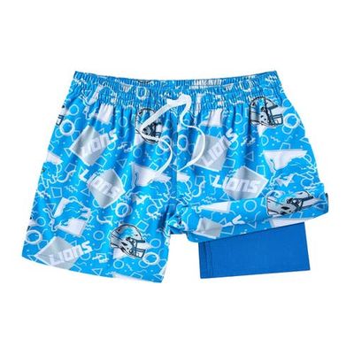 Chubbies Men's Chubbies Blue Detroit Lions Game Day Fit Classic Lined Swim Trunks 