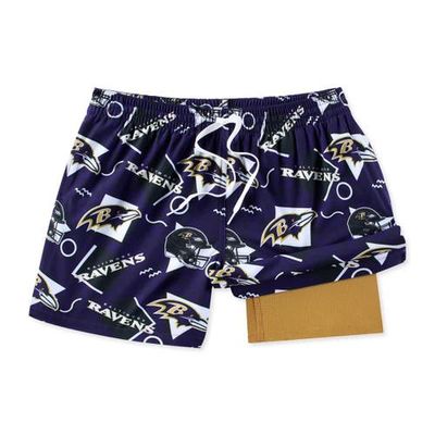 Chubbies Men's Chubbies Purple Baltimore Ravens Game Day Fit Classic Lined Swim Trunks 