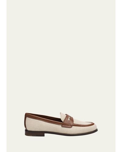 Church's Heswall 2 Leather-Trimmed Canvas Penny Loafers