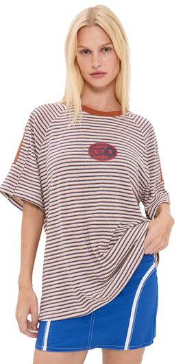 Ciao Ciao Vacation Ciao Ciao Vacation Amber Stripe Racer Tee Red Stripe