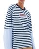 Ciao Ciao Vacation Ciao Ciao Vacation Double Trouble Long Sleeve Tee Blue Stripe - 1