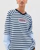 Ciao Ciao Vacation Ciao Ciao Vacation Double Trouble Long Sleeve Tee Blue Stripe - 2