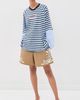 Ciao Ciao Vacation Ciao Ciao Vacation Double Trouble Long Sleeve Tee Blue Stripe - 5