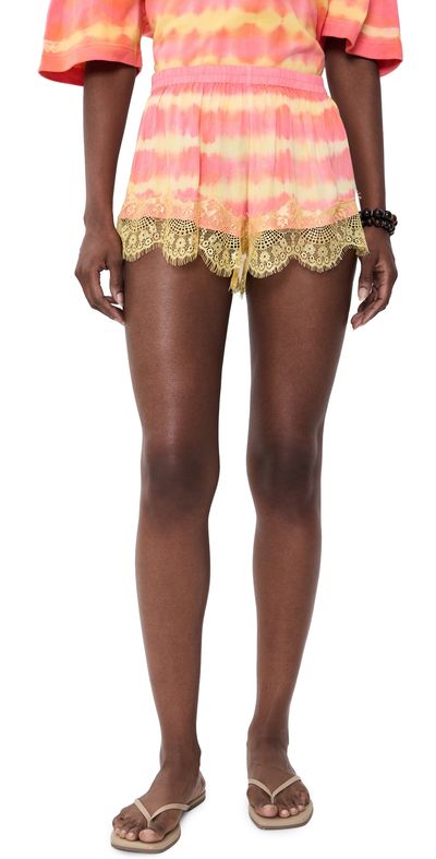 Ciao Ciao Vacation Ciao Ciao Vacation Sunkiss Pink Tie Dye Shorts Sunkiss
