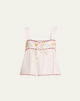 green emerald velvet dress Ciao Lucia Women's Pavo Embroidered Silk Dress, Ivory | Size: Large