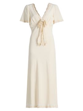 Ciao Lucia Women's Brunello Embroidered Silk Midi-Dress