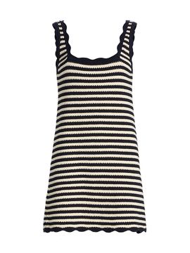 Ciao Lucia Women's Domeka Striped Cotton-Blend Crochet Minidress