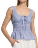 Ciao Lucia Women's Gigi Smocked Striped Cotton Sleeveless Top - 6