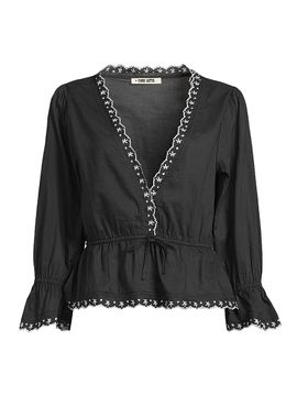 Ciao Lucia Women's Renata Embroidered Cotton Voile Top