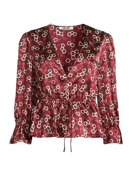 Ciao Lucia Women's Renata Floral Silk Charmeuse Top
