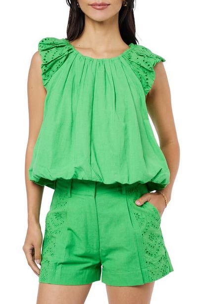 CIEBON CIEBON Ada Eyelet Embroidery Bubble Hem Shirt