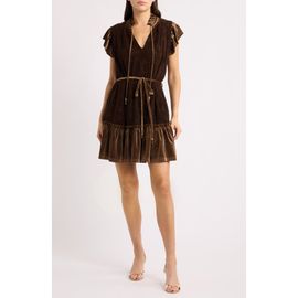 CIEBON CIEBON Alma Velvet Trim Lace Minidress