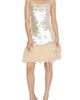 CIEBON CIEBON Blanche Sequin Feather Trim Minidress - 1