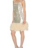 CIEBON CIEBON Blanche Sequin Feather Trim Minidress - 3