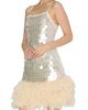 CIEBON CIEBON Blanche Sequin Feather Trim Minidress - 4