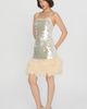 CIEBON CIEBON Blanche Sequin Feather Trim Minidress - 5