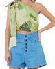 CIEBON CIEBON Elsy Floral Print Asymmetric Crop Top - 1
