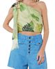 CIEBON CIEBON Elsy Floral Print Asymmetric Crop Top - 4