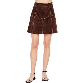 CIEBON CIEBON Eris Whipstitched Faux Suede Miniskirt