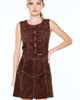 CIEBON CIEBON Eris Whipstitched Faux Suede Miniskirt - 4