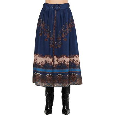 CIEBON CIEBON Jaxine Belted Midi Skirt