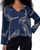 CIEBON CIEBON Jones Bird Print V-Neck Top - 1