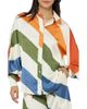 CIEBON CIEBON Kenia Stripe Satin Chiffon Button-Up Shirt - 1