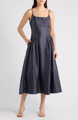 CIEBON CIEBON Kianna Pleat Midi Dress