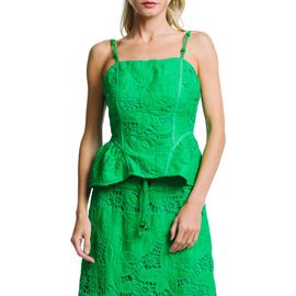 CIEBON CIEBON Luna Embroidered Peplum Tank