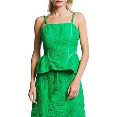 CIEBON CIEBON Luna Embroidered Peplum Tank