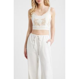 CIEBON CIEBON Lyra Embroidered Cotton Crop Top