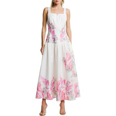 CIEBON CIEBON Marsella Print Square Neck Maxi Sundress