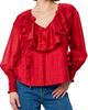 CIEBON CIEBON Saruma Satin Ruffle Collar Blouse - 1
