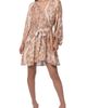 CIEBON CIEBON Sonia Metallic Long Sleeve Minidress - 1