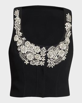 Cinq à Sept Aliana Embellished Cropped Vest