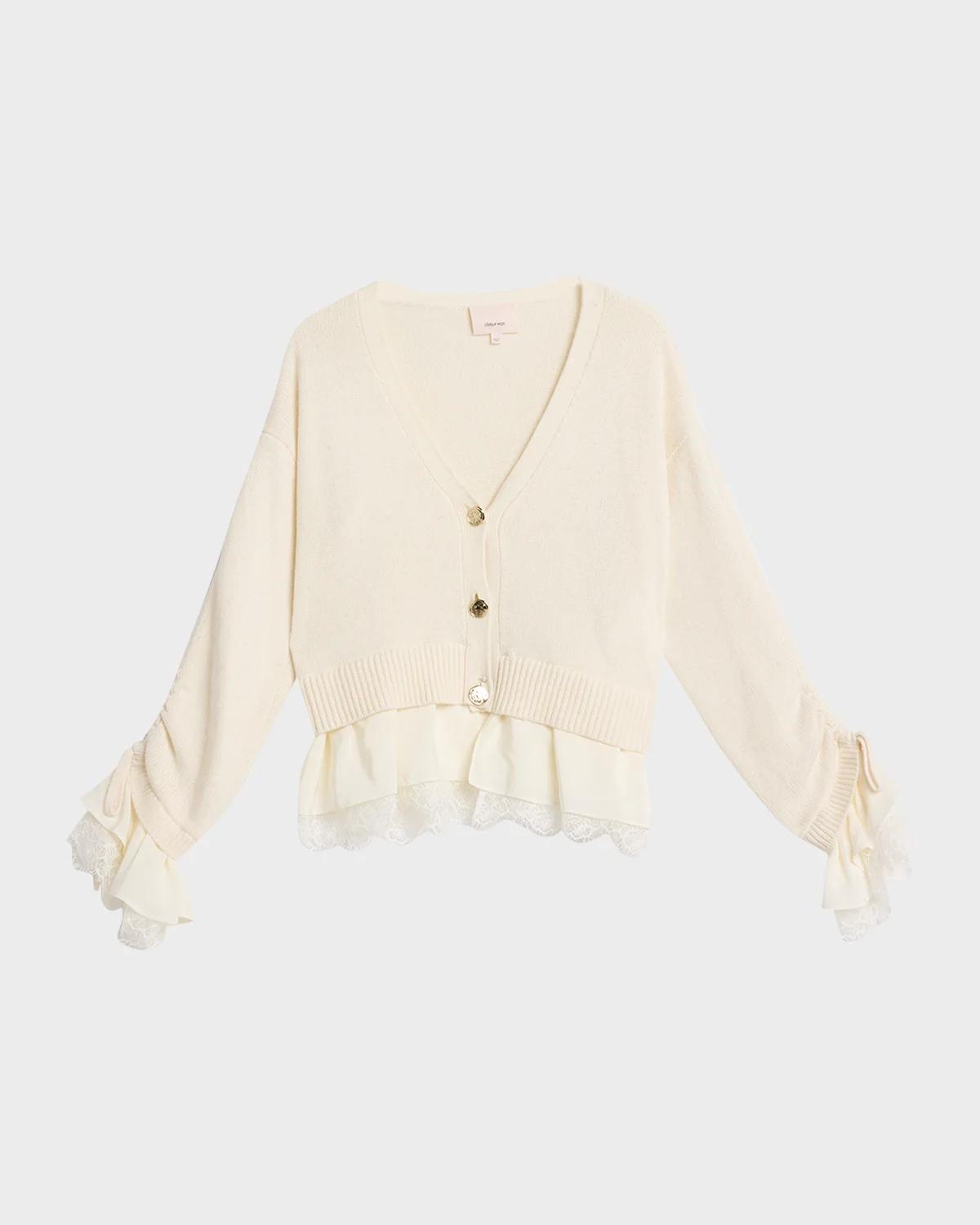 Cinq à Sept Atley Lace-Trim Cardigan