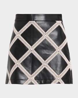 Cinq à Sept Audree Faux-Leather Mini Skirt