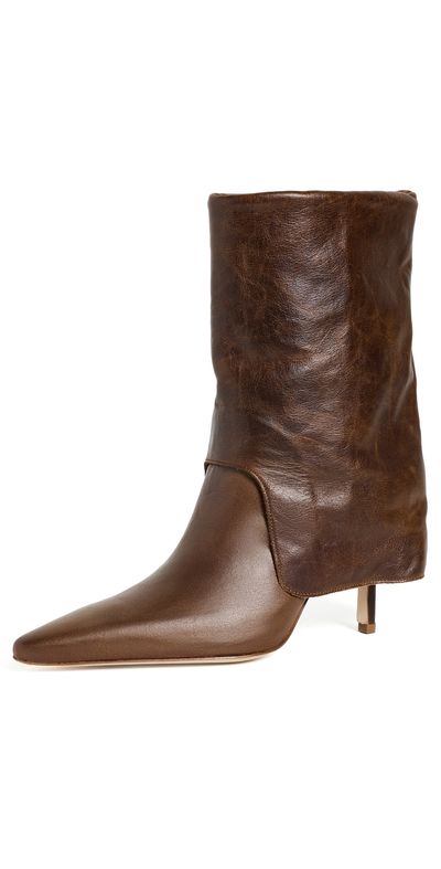 Cinq à Sept Cinq à Sept Anita Fold Over Ankle Booties Toffee
