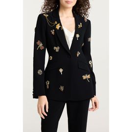 Cinq à Sept Cinq à Sept Beaded Brooches Crepe Jacket