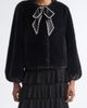Cinq à Sept Cinq à Sept Benson Satin Bow Faux Fur Coat - 1